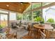 Inviting screened porch with ample seating, stylish decor, and a relaxing atmosphere at 100 Fountain Springs Rd, Holly Springs, NC 27540