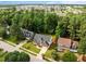 Scenic aerial shot of a home surrounded by mature trees, offering a sense of privacy and tranquility in a suburban setting at 114 Council Gap Ct, Cary, NC 27513
