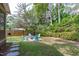 Charming backyard featuring Adirondack chairs surrounding a cozy fire pit area at 1209 Edgevale Rd, Durham, NC 27701