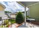 View from a patio looking out to the lawn and other homes at 1304 Rodessa Run, Raleigh, NC 27607