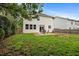 Spacious backyard with a patio and fenced in yard, perfect for outdoor entertaining at 132 Ryder Cup Cir, Raleigh, NC 27603