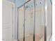 Modern shower room with glass doors and tiled walls at 1504 Hemlock Hill Dr, Durham, NC 27703