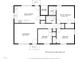 Floor plan features a spacious living room, eat-in kitchen, three bedrooms, two bathrooms, and storage at 203 Lane Of Sir Kay, Garner, NC 27529