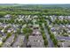 Aerial view of a residential community surrounded by lush greenery and mature trees at 23 Caldwell, Pittsboro, NC 27312