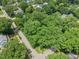 Overhead view of a wooded property showcasing mature trees, surrounding neighborhood, and nearby street access at 2400 Fairview Rd, Raleigh, NC 27608