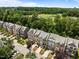 Aerial view of townhomes surrounded by trees and greenery offering picturesque neighborhood at 276 Linden Park Ln, Cary, NC 27519