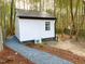 Stylish exterior of a white outbuilding with a black metal roof and HVAC system at 2907 University Dr, Durham, NC 27707