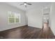 Empty bedroom with hardwood floors, neutral walls, and lots of natural light at 3053 Roy Ct, Apex, NC 27523