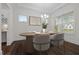 Charming dining room with natural light and a decorative light fixture at 3053 Roy Ct, Apex, NC 27523