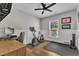 Bonus room featuring a desk, gym equipment, natural light and light gray paint at 3181 Zebroid Way, New Hill, NC 27562