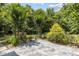 Serene backyard patio surrounded by lush landscaping and mature trees for ultimate privacy at 3600 Trail 23 St, Durham, NC 27707