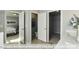Bright bathroom with dual vanity, open doorways to the bedroom, bathroom, and closet at 409 Falls Bluff Dr, Wake Forest, NC 27596