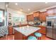Beautiful kitchen featuring stainless steel appliances, granite countertops, and a central island at 425 Cottonseed Way, Durham, NC 27703