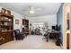 Bedroom featuring neutral carpet, bookshelves, and space for office area at 513 Dragby Ln, Raleigh, NC 27603