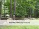 Peaceful and private backyard setting with lush greenery and mature trees at 603 Red Cedar Cir, Durham, NC 27712
