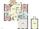 Detailed floor plan showcasing the layout of the home, including bedrooms, living spaces, and garage at 603 Red Cedar Cir, Durham, NC 27712