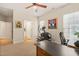 Bedroom featuring a ceiling fan, exercise equipment and neutral decor at 610 Mixboro Dr, Cary, NC 27519