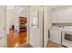 Convenient laundry area with modern washer and dryer near the kitchen at 610 Mixboro Dr, Cary, NC 27519