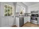 Charming kitchen featuring white cabinets, granite counters, and a stainless steel dishwasher at 6129 Krandon Dr, Raleigh, NC 27603