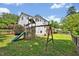 Spacious backyard featuring a play set, wooden fence, and lush green grass at 100 Highfield Ave, Cary, NC 27519