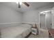 Simple, cozy bedroom featuring carpet and a ceiling fan at 112 Autumn Ridge Dr, Knightdale, NC 27545