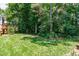 Expansive backyard with mature trees, offering ample space for outdoor activities at 117 Drakewood Pl, Cary, NC 27518