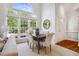 Bright dining area with large windows offering lots of natural light and views of the front yard at 13 Boxwood Dr, Durham, NC 27713