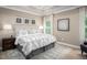 Comfortable bedroom with a neutral color palette, decorative accents, and a bright window at 196 Glen Hollow Dr, Raleigh, NC 27604
