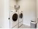 Laundry room showing a washer and dryer with a grey floor at 199 Glen Hollow Dr, Raleigh, NC 27604