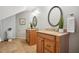 Bathroom featuring dual vanities and vessel sinks at 205 Northfield Dr, Raleigh, NC 27609