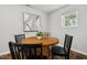 Charming dining area with a round table, black chairs, and natural light from the window, ideal for Gathering gatherings at 205 Northfield Dr, Raleigh, NC 27609