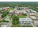 Aerial view of modern apartment complex in a vibrant neighborhood near baseball fields at 214 Hunt St # 701, Durham, NC 27701