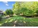 Lush backyard with mature trees, providing shade and privacy for outdoor enjoyment at 2257 Delaney Dr, Burlington, NC 27215