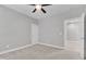 Bright bedroom with a ceiling fan and neutral carpet at 503 Bendemeer Ln, Rolesville, NC 27571