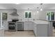 Updated kitchen featuring stainless steel appliances, white cabinets, and modern finishes at 505 Drolmond Dr, Raleigh, NC 27615