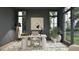 Sunlit office space with verdant outdoor views, modern decor, and an artistic, neutral palette at 6736 Brixley Crest Ct, Raleigh, NC 27614