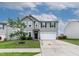 Traditional two-story home with a two-car garage, green lawn, and nicely landscaped yard at 8005 Caithness St, Raleigh, NC 27616