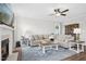 Spacious living room with fireplace, comfortable seating, and open layout at 81 Olive Branch Dr, Smithfield, NC 27577