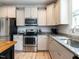 Well-lit kitchen with stainless appliances, granite countertops and tile backsplash at 857 Stable Fern Dr, Fuquay Varina, NC 27526