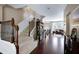 Spacious foyer with hardwood floors leading into a bright and inviting living space at 8715 Macedonia Lake Dr, Cary, NC 27518