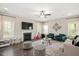 Spacious living room with fireplace, plush seating, and ample natural light, ideal for entertaining at 103 Foothill Ct, Sanford, NC 27330