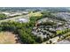 Scenic aerial view of a townhouse community near green spaces, retail, and a convenient highway at 1076 Kelso Ln, Burlington, NC 27215