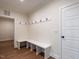 Mud room features built in bench and storage with convenient access to exterior door at 1328 Bethlehem Church Rd, Youngsville, NC 27596
