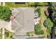 Aerial view showcases the home's roof, landscaping, and outdoor entertaining areas at 1413 Lily Creek Dr, Cary, NC 27518
