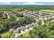 Enjoy a peaceful neighborhood, lush trees, and well maintained landscaping in this aerial community view at 1413 Lily Creek Dr, Cary, NC 27518