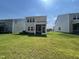 The home has a spacious backyard and a covered porch at 154 N Finley Landing Pkwy, Smithfield, NC 27577