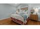 Bright bedroom with hardwood floors, white trim, and neutral color palette at 1811 Ridley St, Raleigh, NC 27608