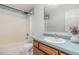 Standard bathroom with shower-tub and oak-colored vanity at 2312 Buckstone Ct, Fuquay Varina, NC 27526