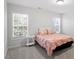 Bright bedroom with plush carpet, offering two windows with natural light and serene ambiance at 3921 Robins Nest Ln, Wake Forest, NC 27587