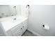 Bathroom featuring white cabinets, gray floors, a toilet and vanity at 4224 Vienna Crest Drive Dr, Raleigh, NC 27613